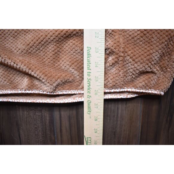 Simply Southern Quarter Snap Fleece Pullover Tan Pink Leopard Sherpa Soft XL - Picture 7 of 7